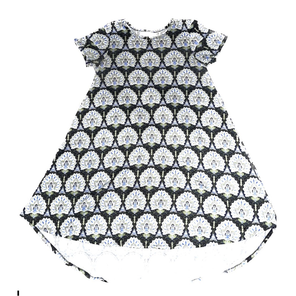 Lularoe Carly Swing Dress High Low Sz Sm (10-16) Black Blue Olive *UPDATED*